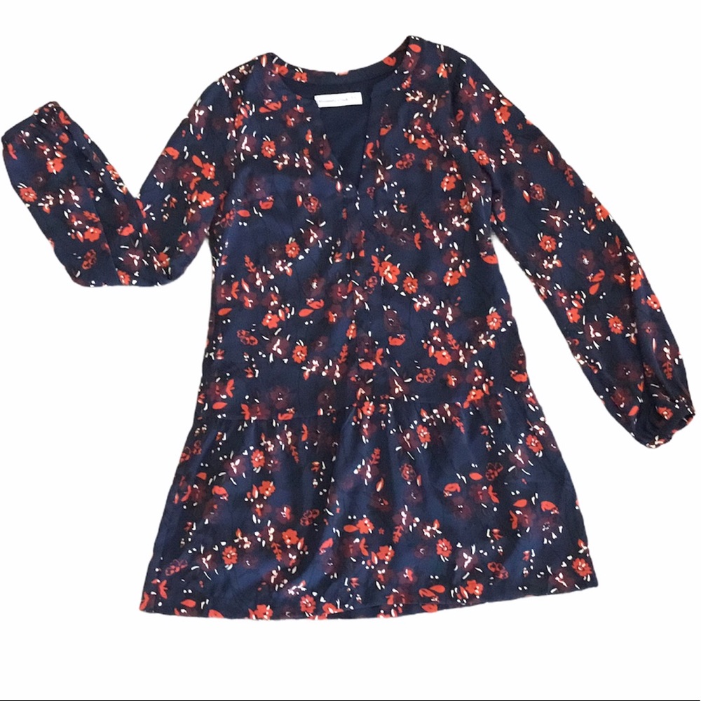 Abercrombie & Fitch Navy Mini Dress with Red Floral Print